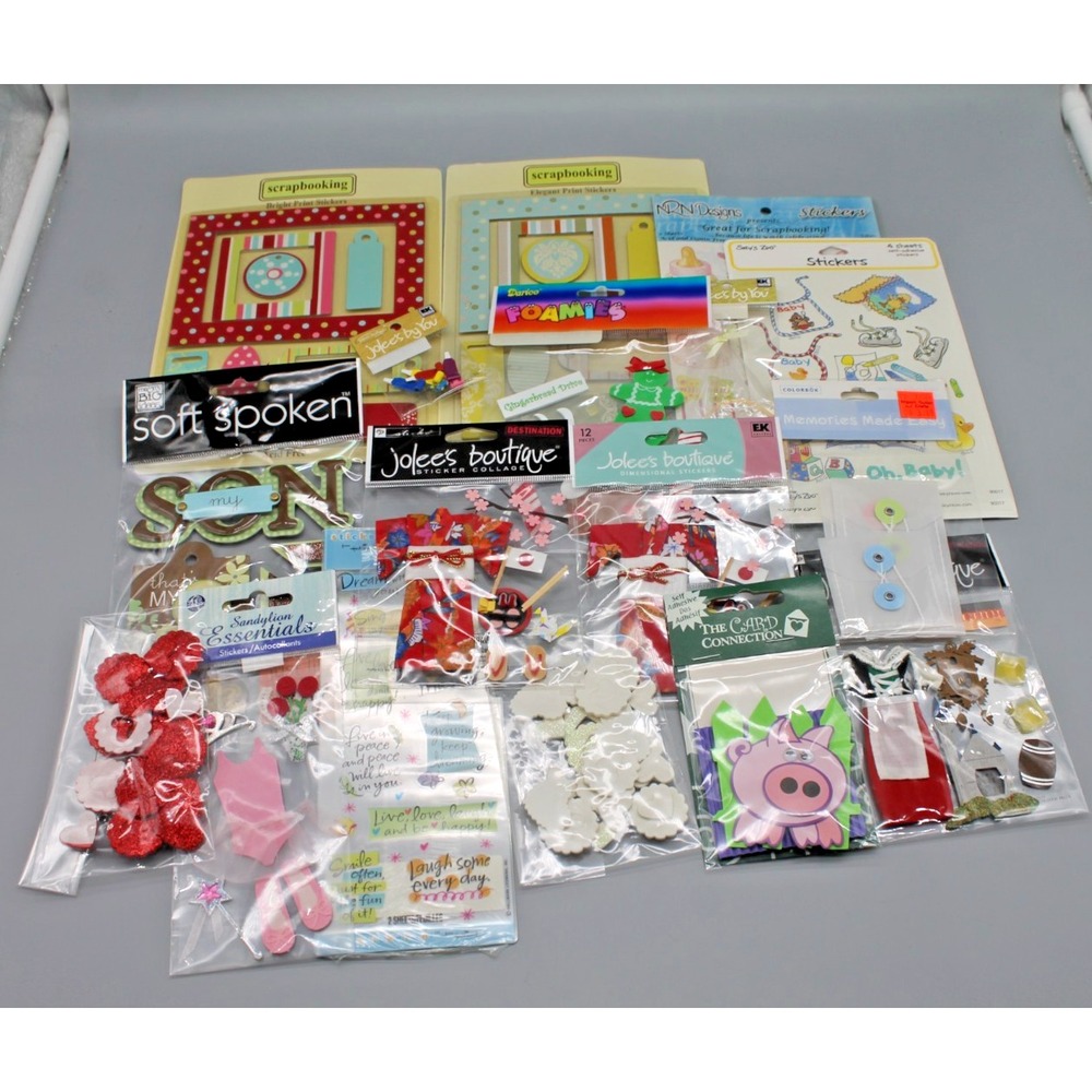 Large Lot New Scrapbooking Stickers Embellishments Jolee's Boutique Mixed Themes